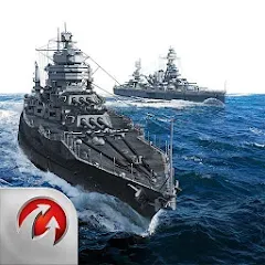 Скачать взломанную World of Warships Blitz War (Ворлд оф Варшипс Блиц Вар)  [МОД Mega Pack] - полная версия apk на Андроид