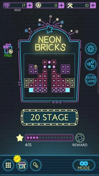 Neon bricks  [МОД Menu] Screenshot 1