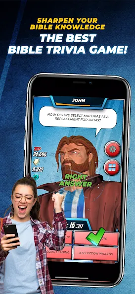 Bible Trivia Game: Heroes (Библейская игра викторина)  [МОД Unlocked] Screenshot 1