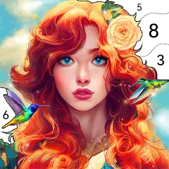 Взломанная Girls Paint by Number Coloring (Девочки раскрашивают по номерам)  [МОД Бесконечные монеты] - стабильная версия apk на Андроид