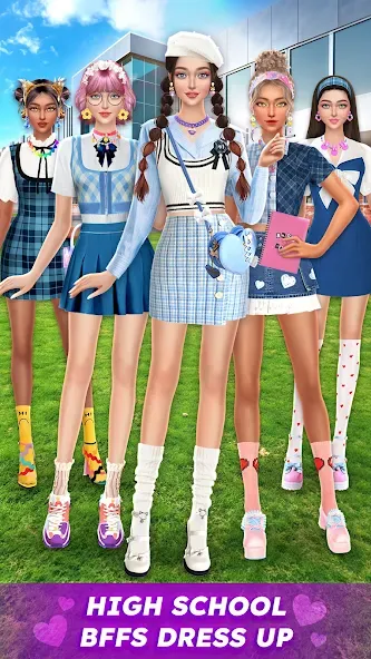 College Dress Up for Girls (Капель Макеовер)  [МОД Много монет] Screenshot 1