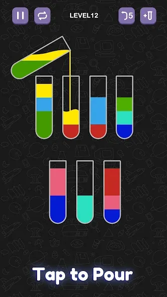 Water Sort Puzzle - Sort Color  [МОД Бесконечные деньги] Screenshot 1